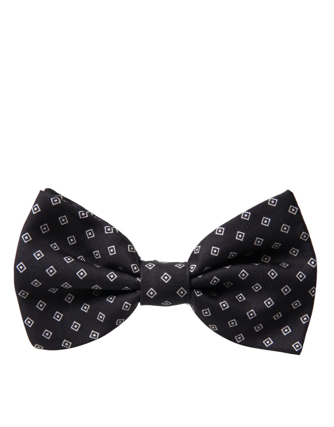 Dolce & Gabbana Black Patterned Silk Adjustable Neck Men Bow Tie