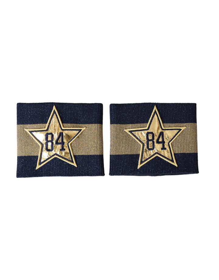 Dolce &amp; Gabbana Sample Sale Dolce &amp; Gabbana Black Gold Logo Star 84 Viscose Wristband - | Designer outlet