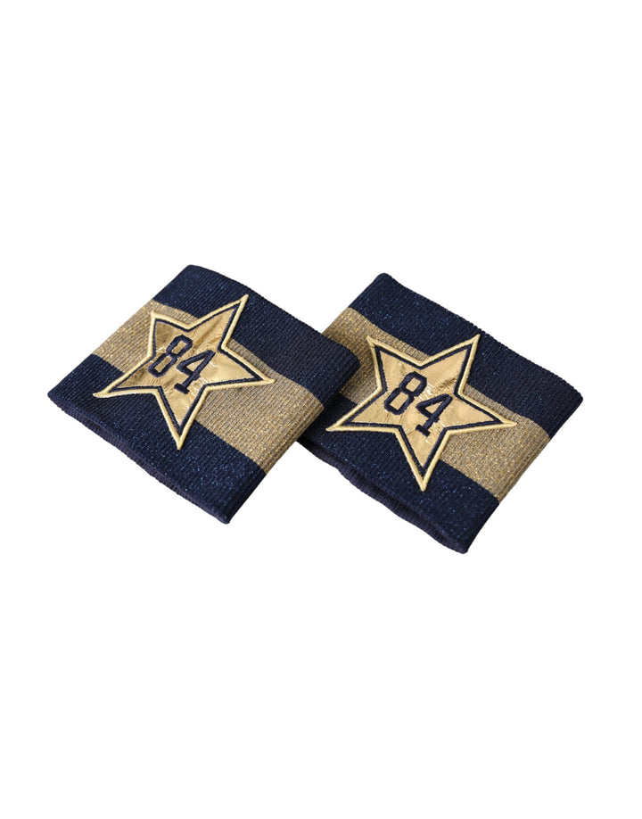 Dolce &amp; Gabbana Sample Sale Dolce &amp; Gabbana Black Gold Logo Star 84 Viscose Wristband - | Designer outlet