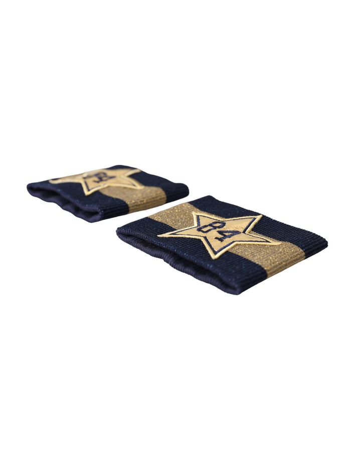Dolce &amp; Gabbana Black Gold Logo Star 84 Viscose Wristband by Dolce &amp; Gabbana outlet now on sale