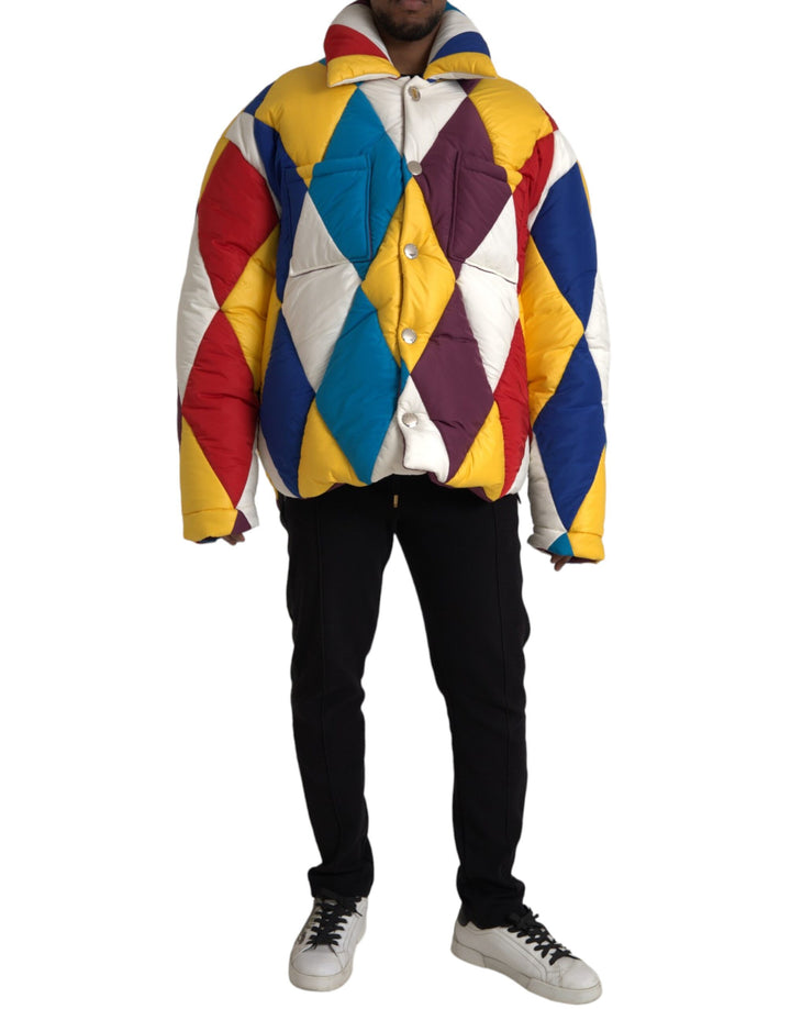 Dolce & Gabbana - Dolce & Gabbana Multicolor Windbreaker Puffer Jacket Men - JKT3827 - 52 - Ask Me Wear