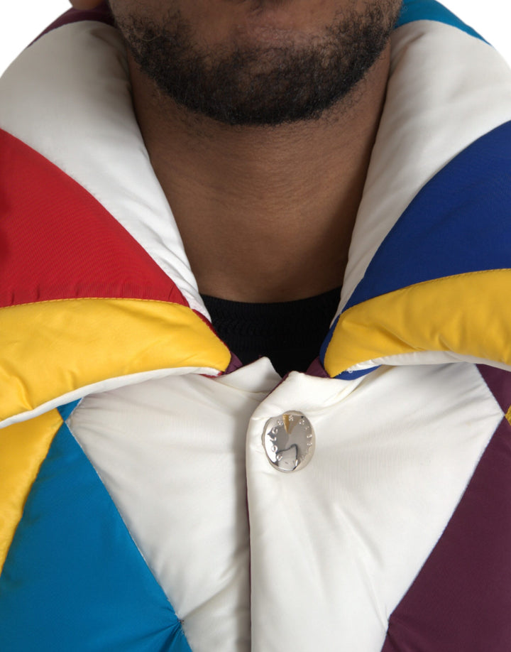 Dolce & Gabbana - Dolce & Gabbana Multicolor Windbreaker Puffer Jacket Men - JKT3827 - 52 - Ask Me Wear