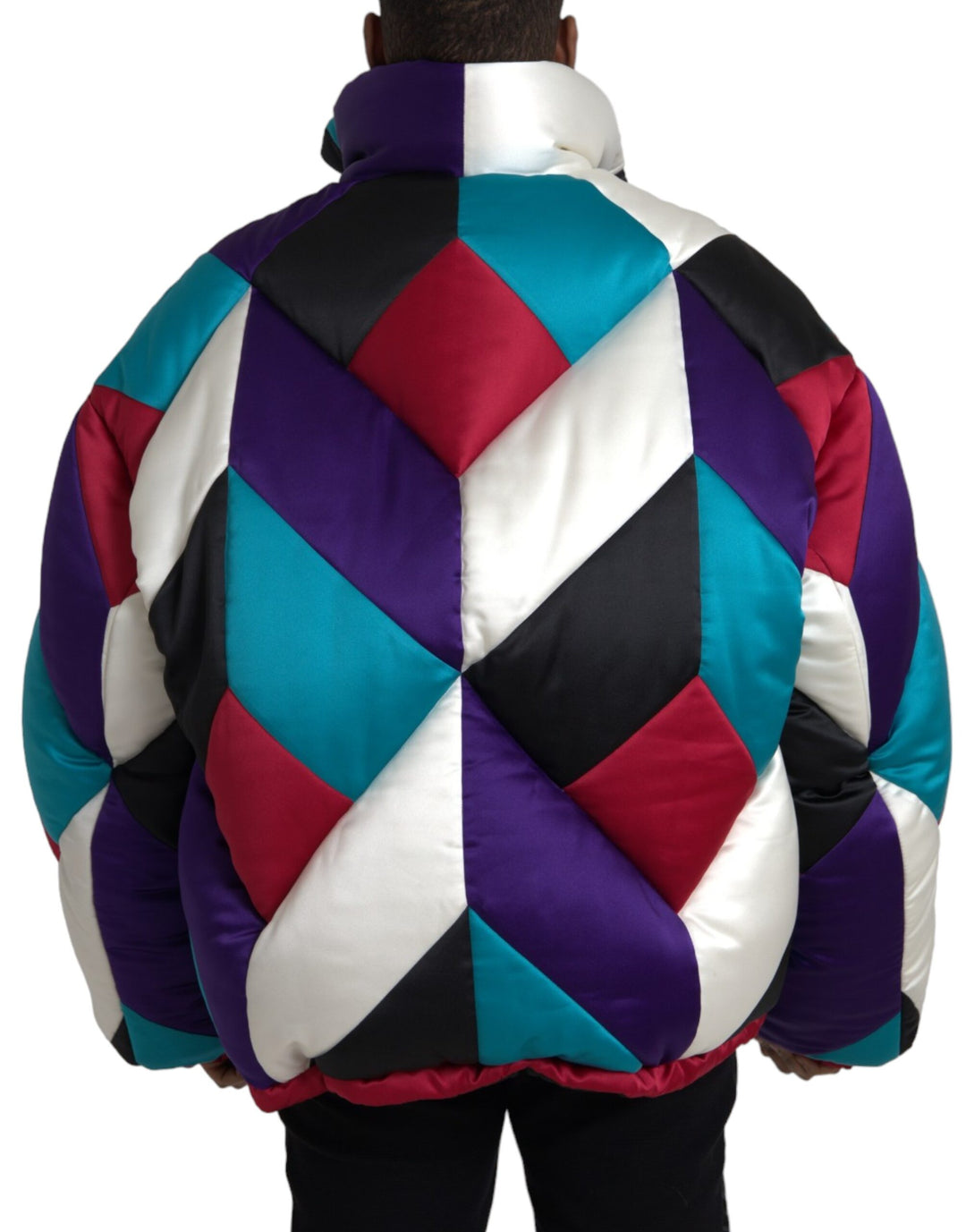 Dolce & Gabbana - Dolce & Gabbana Multicolor Logo Windbreaker Puffer Jacket - JKT3828 - 52 - Ask Me Wear