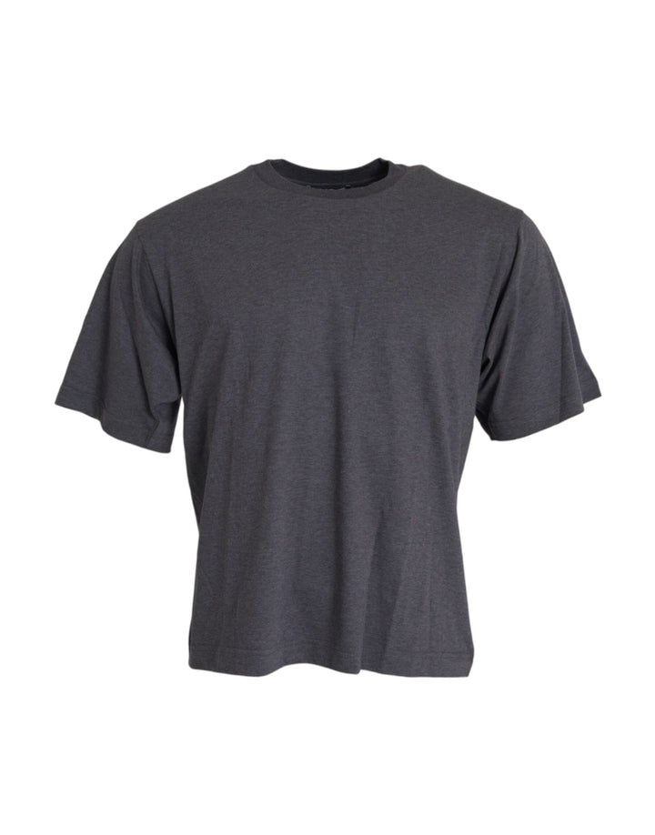 Dolce &amp; Gabbana Gray Cotton Round Neck Short Sleeve T-shirt by Dolce &amp; Gabbana outlet now on sale