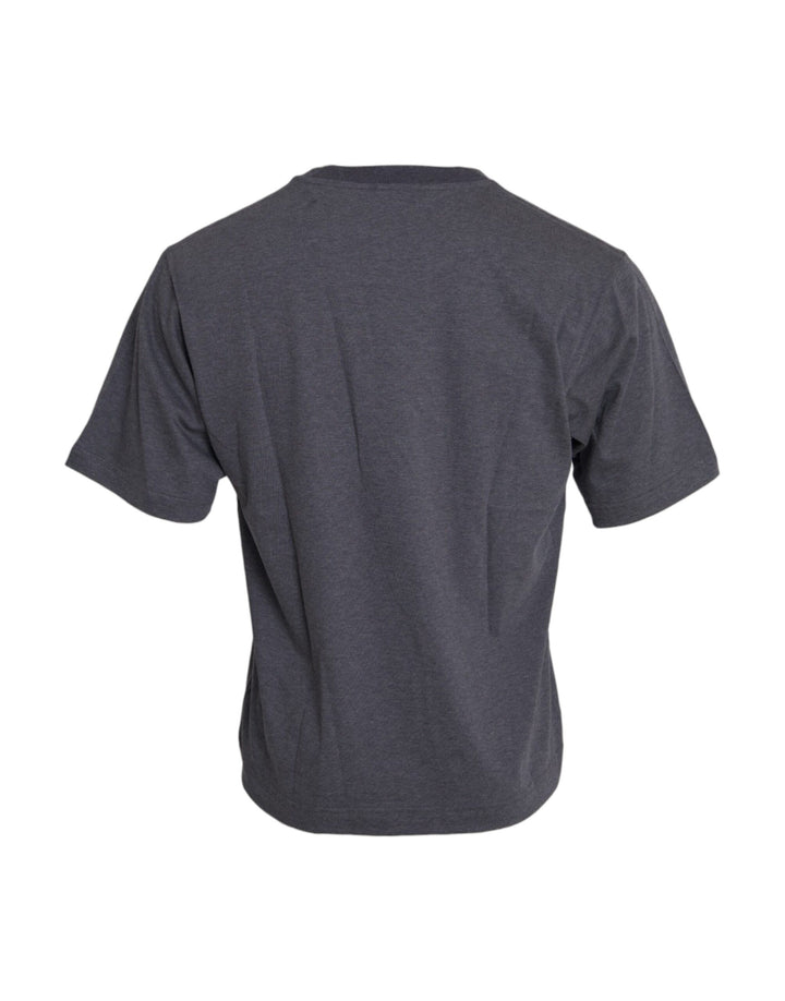 Dolce &amp; Gabbana Gray Cotton Round Neck Short Sleeve T-shirt by Dolce &amp; Gabbana outlet now on sale
