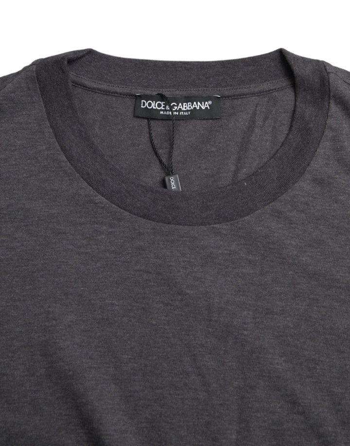 Dolce &amp; Gabbana Sample Sale Dolce &amp; Gabbana Gray Cotton Round Neck Short Sleeve T-shirt - | Designer outlet