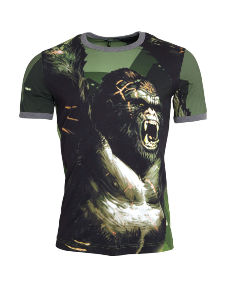 Dolce &amp; Gabbana Green Gorilla Cotton Short Sleeves T-shirt by Dolce &amp; Gabbana outlet now on sale