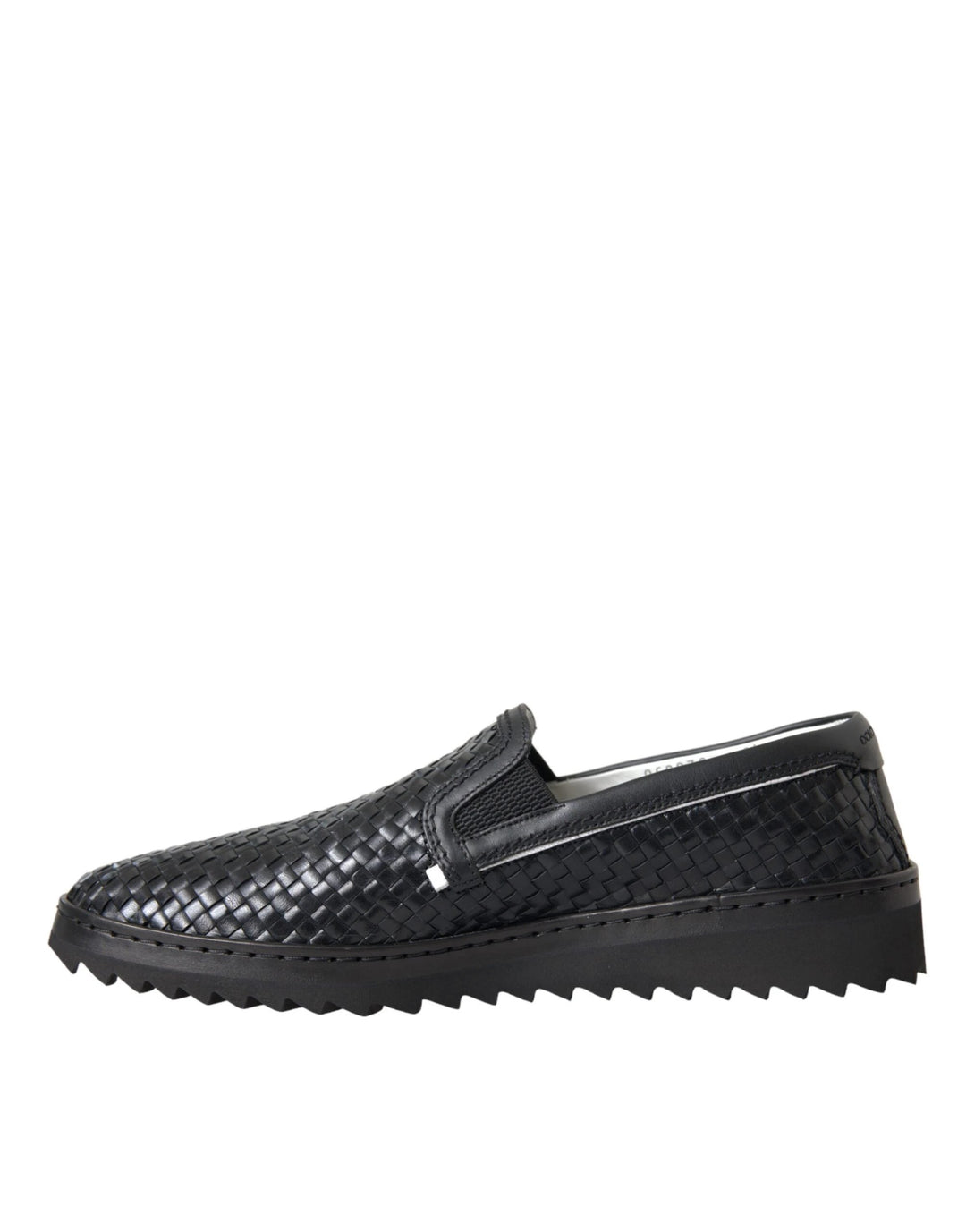 Dolce &amp; Gabbana Black Woven Buffalo Leather Men Loafers Shoes by Dolce &amp; Gabbana outlet now on sale