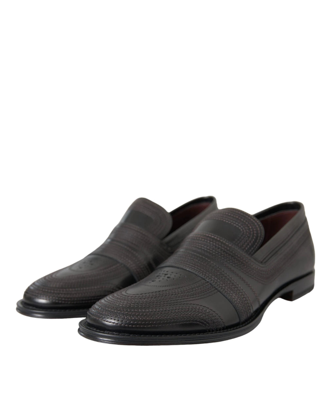 Dolce &amp; Gabbana Black Brown Leather Loafer Men Dress Shoes by Dolce &amp; Gabbana outlet now on sale