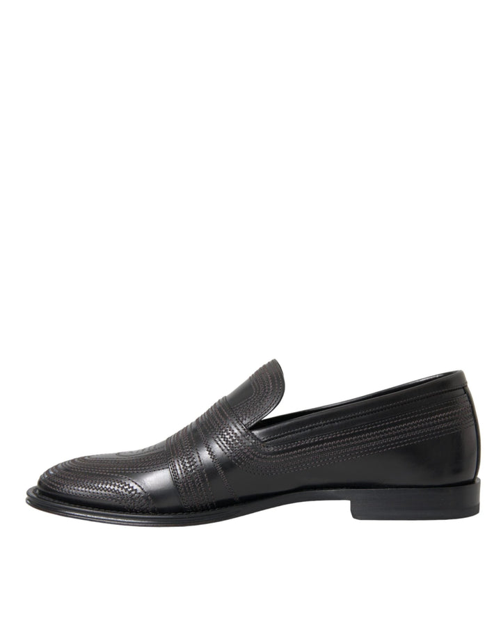 Dolce &amp; Gabbana Black Brown Leather Loafer Men Dress Shoes by Dolce &amp; Gabbana outlet now on sale