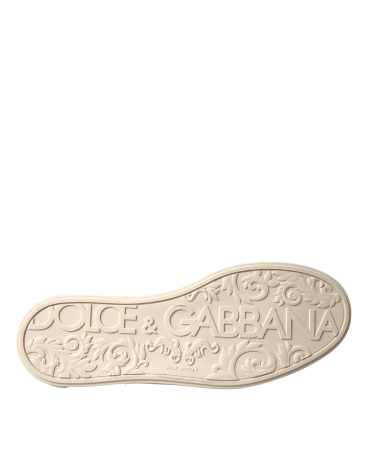Dolce &amp; Gabbana Sample Sale Dolce &amp; Gabbana Silver Portofino Calf Leather Sneakers Men Shoes - | Designer outlet