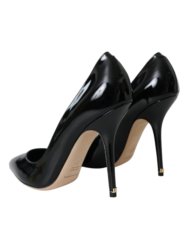 Dolce & Gabbana Black Patent Leather Bellucci Pumps Heels Shoes