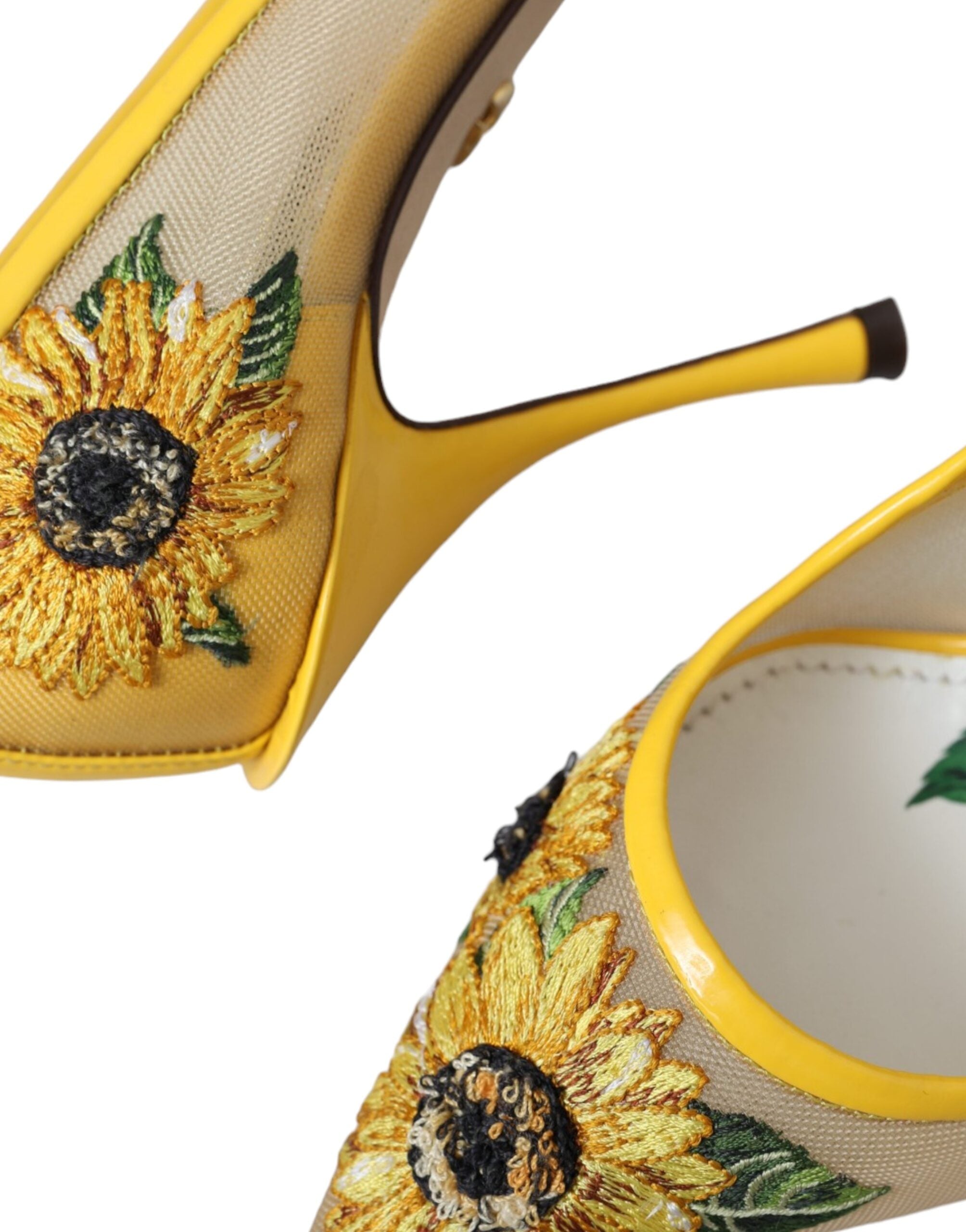 Dolce Gabbana Yellow Sunflower Mesh Heels Pumps Shoes As low as 649.00 Ask Me Wear