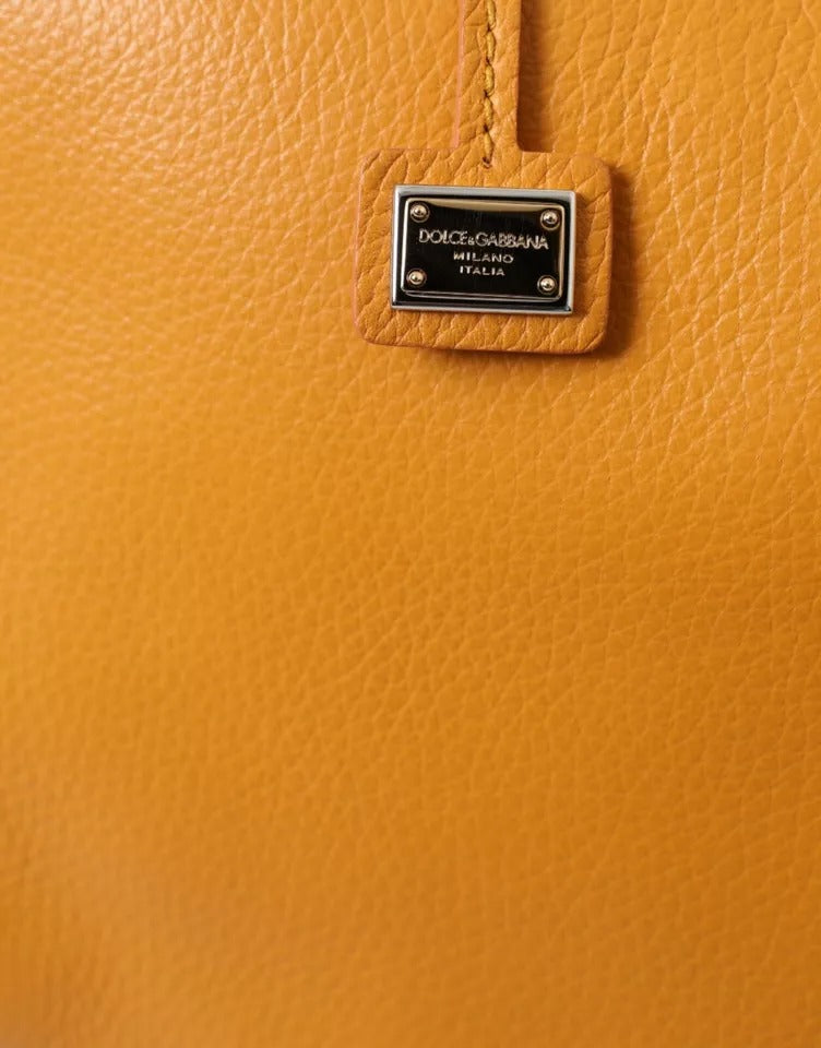 Dolce & Gabbana - Dolce & Gabbana Yellow Leather Hand Shoulder Purse Satchel SICILY Bag - BAG1153 - Ask Me Wear