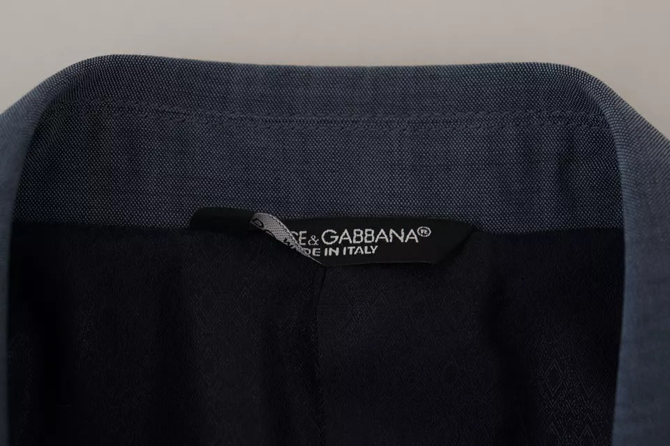 Dolce & Gabbana Blue Wool Stretch Slim Fit Jacket Blazer