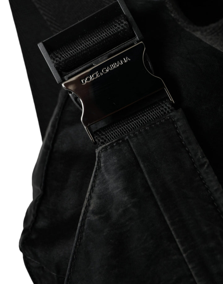 Dolce & Gabbana - Dolce & Gabbana Black Nylon Logo Plaque Belt Waist Fanny Pack Bag - BAG1461 - Ask Me Wear