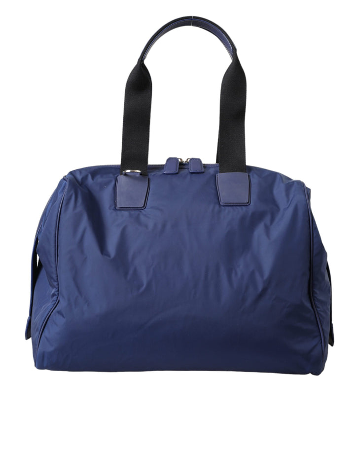 Dolce & Gabbana - Dolce & Gabbana Blue Nylon Calfskin Hand Shoulder Duffel Bag - BAG1484 - Ask Me Wear