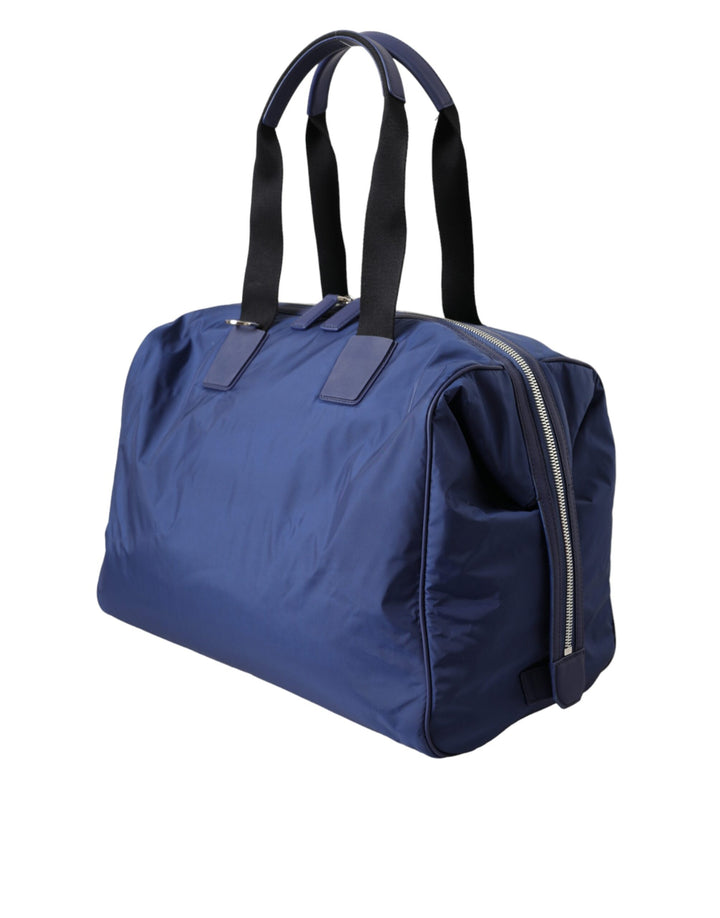 Dolce & Gabbana - Dolce & Gabbana Blue Nylon Calfskin Hand Shoulder Duffel Bag - BAG1484 - Ask Me Wear