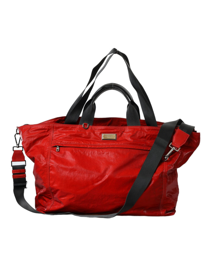 Dolce & Gabbana - Dolce & Gabbana Red Nylon Calfskin Hand Shoulder Duffel Bag - BAG1486 - Ask Me Wear