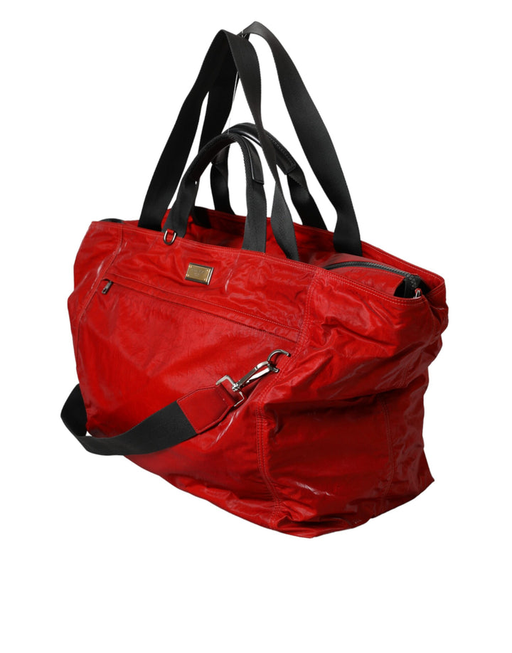 Dolce & Gabbana - Dolce & Gabbana Red Nylon Calfskin Hand Shoulder Duffel Bag - BAG1486 - Ask Me Wear