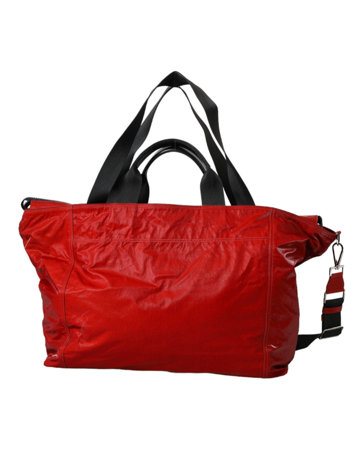 Dolce & Gabbana - Dolce & Gabbana Red Nylon Calfskin Hand Shoulder Duffel Bag - BAG1486 - Ask Me Wear