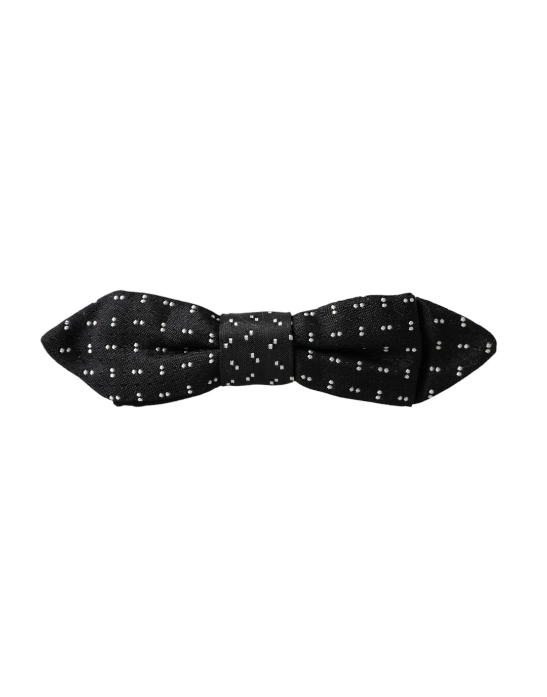 Dolce & Gabbana Black Silk Patterned Adjustable Neck Men Papillon Bow Tie