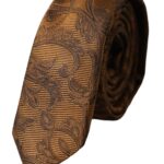 Dolce & Gabbana Brown Floral 100% Silk Adjustable Men Tie