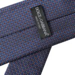 Dolce & Gabbana Navy Blue Silk Patterned Adjustable Men Tie