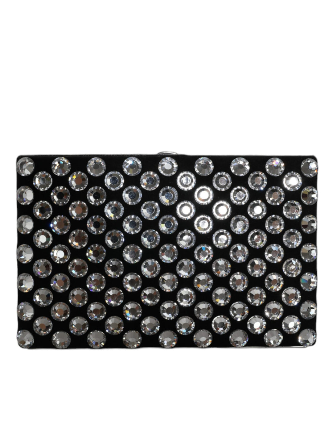 Dolce & Gabbana Black Velvet Crystal Clutch Evening Party Purse Bag