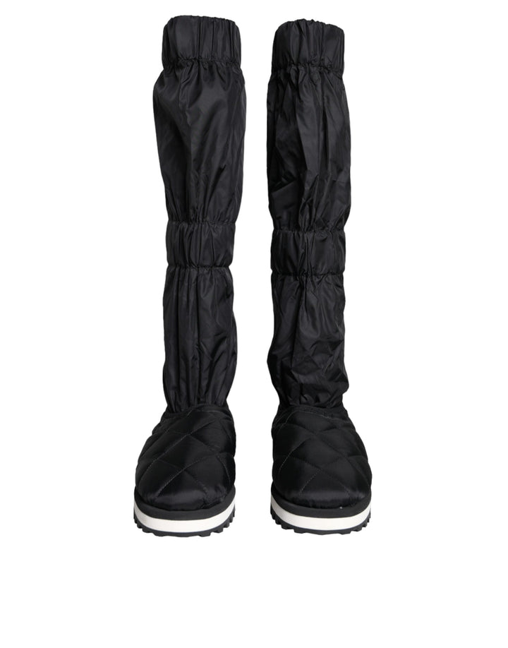 Dolce & Gabbana Black Quilted High Top Boots Sneakers Shoes by Dolce & Gabbana outlet now on sale
