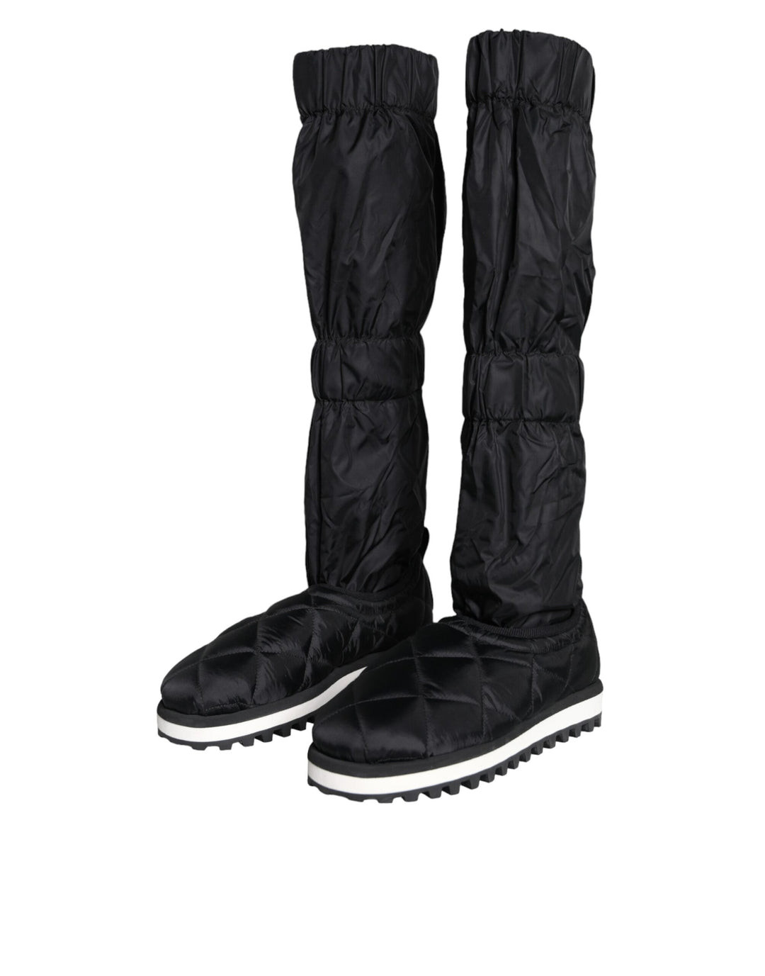 Dolce & Gabbana Black Quilted High Top Boots Sneakers Shoes by Dolce & Gabbana outlet now on sale
