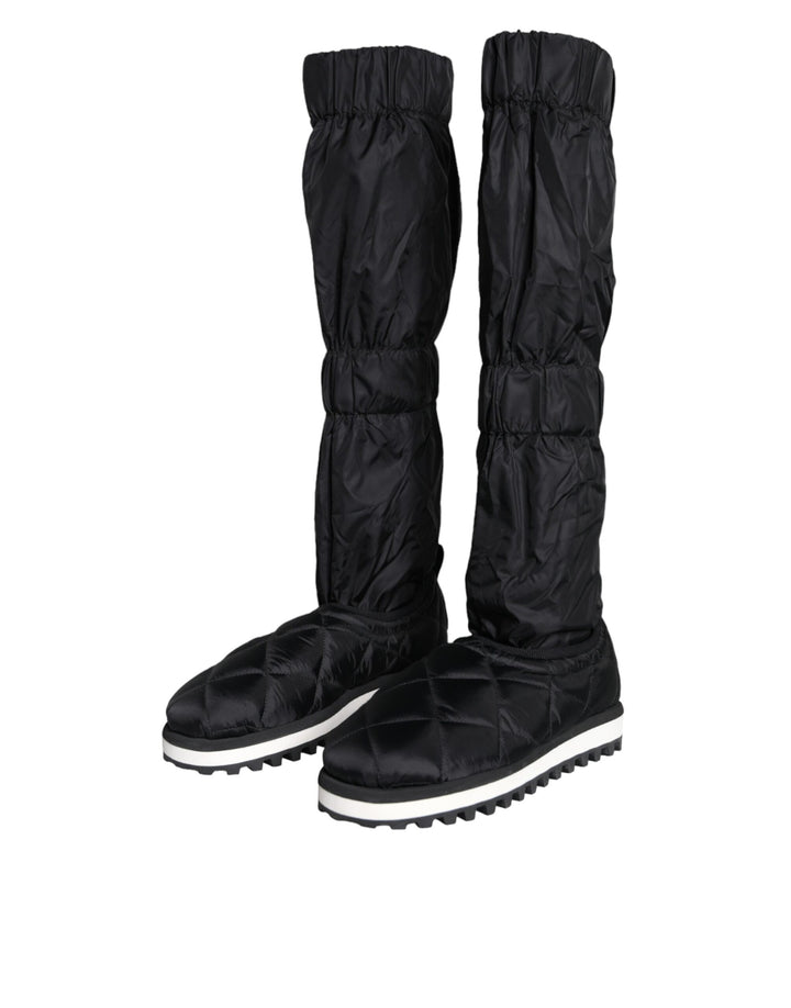 Dolce & Gabbana Black Quilted High Top Boots Sneakers Shoes by Dolce & Gabbana outlet now on sale