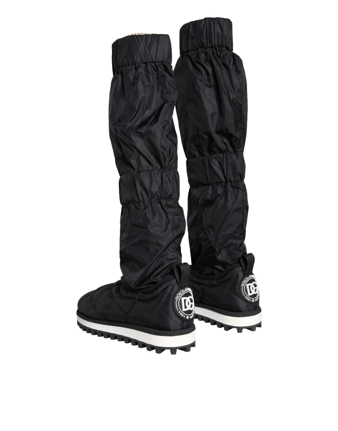 Dolce & Gabbana Black Quilted High Top Boots Sneakers Shoes by Dolce & Gabbana outlet now on sale