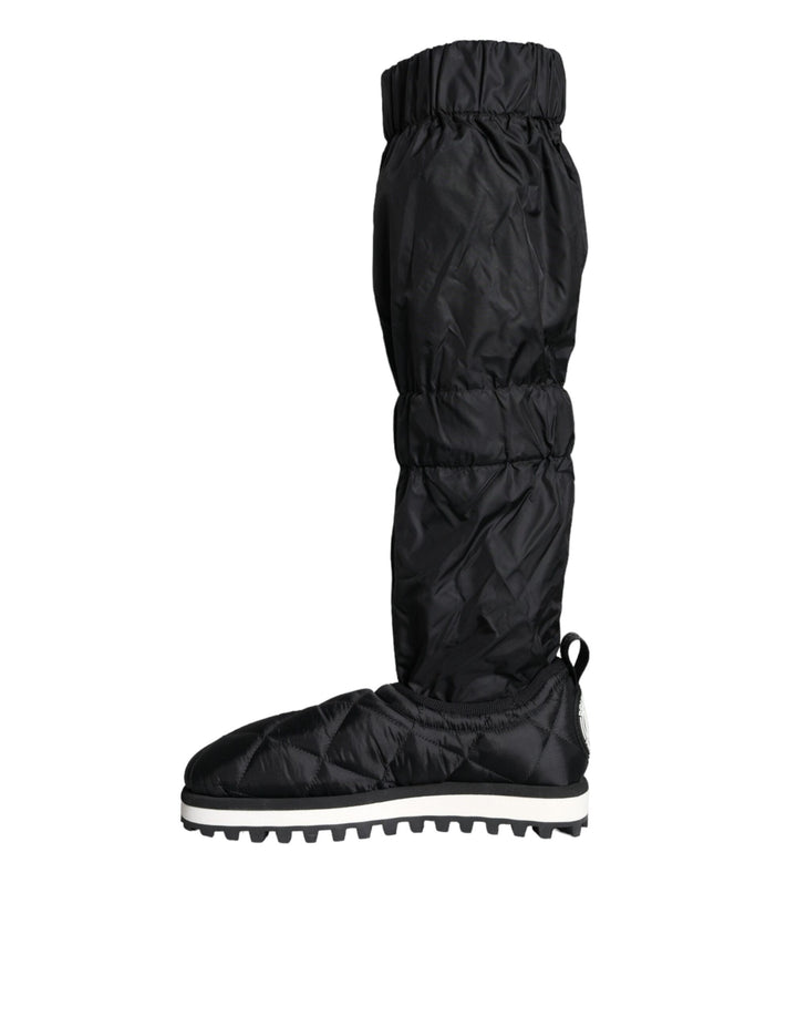 Dolce & Gabbana Black Quilted High Top Boots Sneakers Shoes by Dolce & Gabbana outlet now on sale
