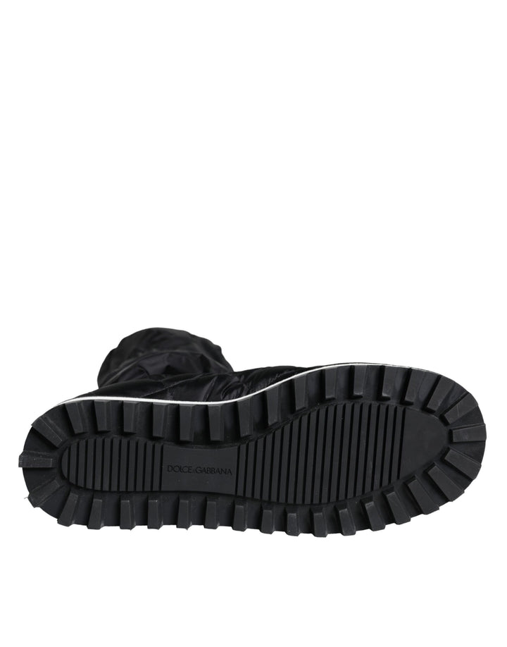 Dolce & Gabbana Black Quilted High Top Boots Sneakers Shoes by Dolce & Gabbana outlet now on sale
