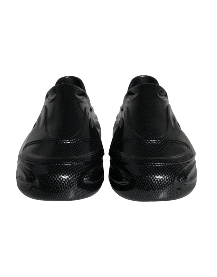 Dolce &amp; Gabbana Black Foiled Rubber Toy Low Top Men Sneakers Shoes by Dolce &amp; Gabbana outlet now on sale