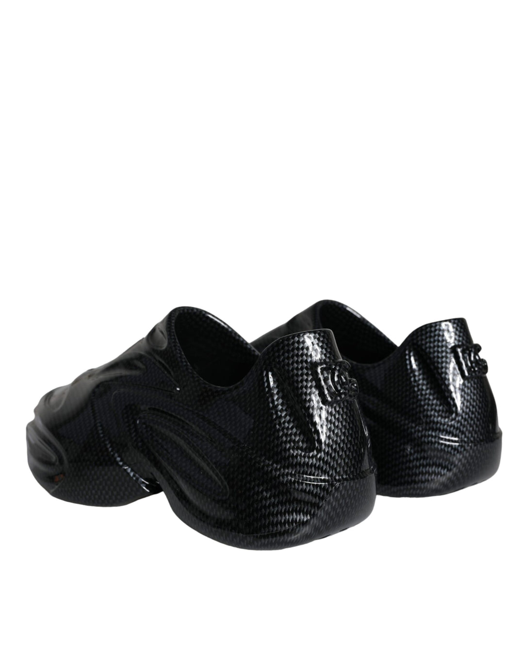 Dolce &amp; Gabbana Black Foiled Rubber Toy Low Top Men Sneakers Shoes by Dolce &amp; Gabbana outlet now on sale