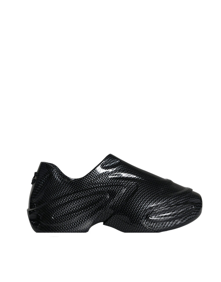 Dolce &amp; Gabbana Sample Sale Dolce &amp; Gabbana Black Foiled Rubber Toy Low Top Men Sneakers Shoes - | Designer outlet