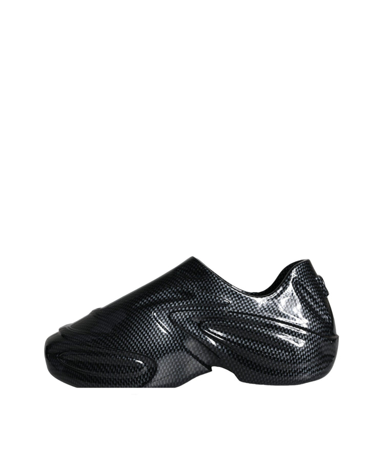 Dolce &amp; Gabbana Black Foiled Rubber Toy Low Top Men Sneakers Shoes by Dolce &amp; Gabbana outlet now on sale