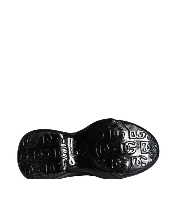 Dolce &amp; Gabbana Black Foiled Rubber Toy Low Top Men Sneakers Shoes by Dolce &amp; Gabbana outlet now on sale