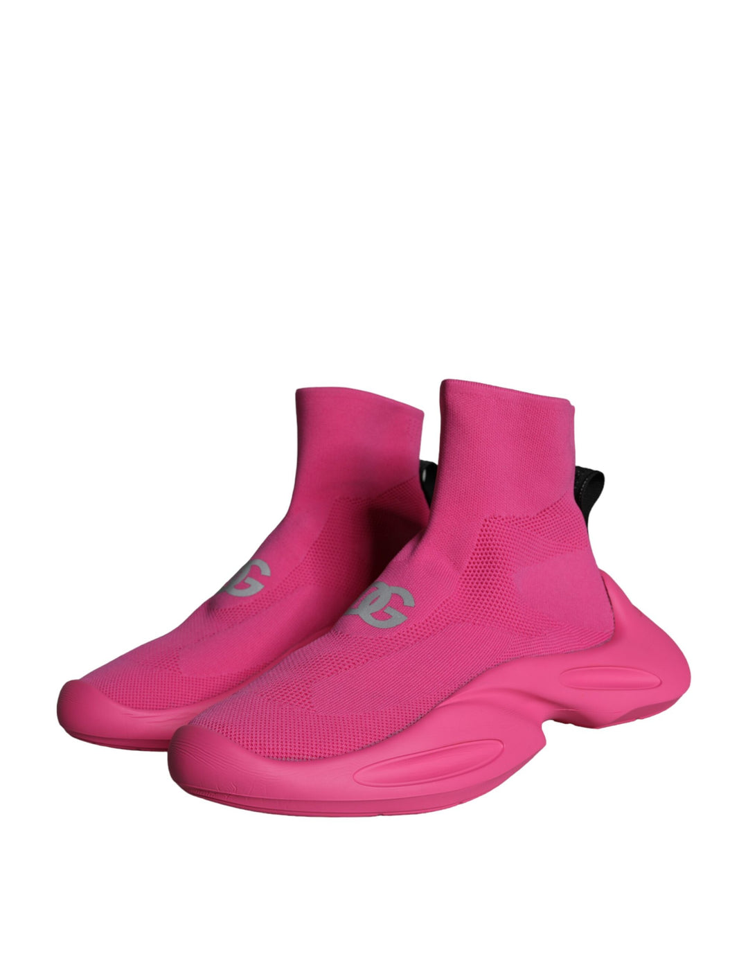 Dolce &amp; Gabbana Pink Logo Print Slip On Socks Sneakers Shoes by Dolce &amp; Gabbana outlet now on sale