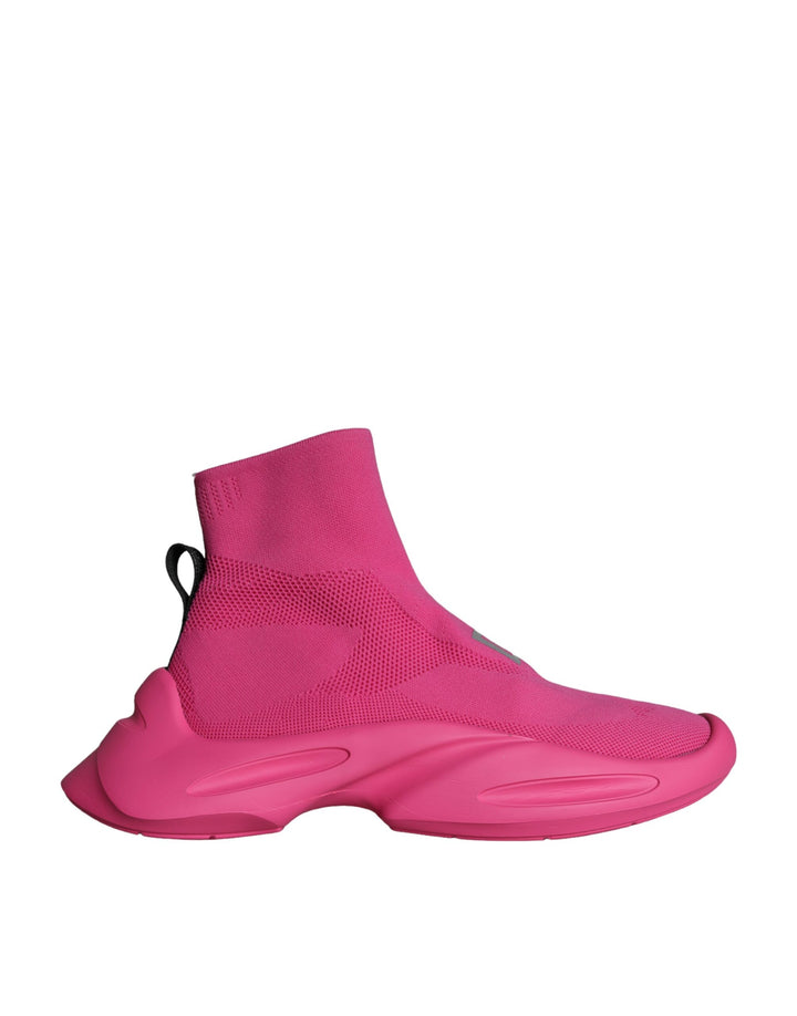 Dolce &amp; Gabbana Pink Logo Print Slip On Socks Sneakers Shoes by Dolce &amp; Gabbana outlet now on sale