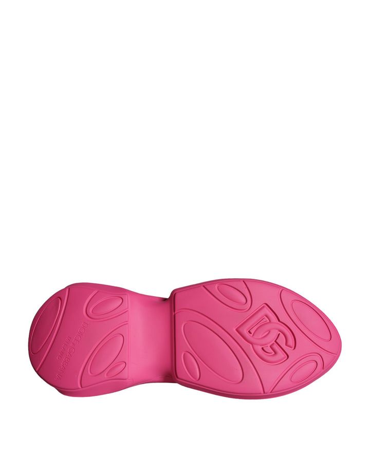 Dolce &amp; Gabbana Sample Sale Dolce &amp; Gabbana Pink Logo Print Slip On Socks Sneakers Shoes - | Designer outlet