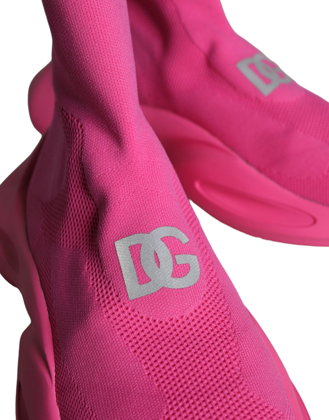 Dolce &amp; Gabbana Sample Sale Dolce &amp; Gabbana Pink Logo Print Slip On Socks Sneakers Shoes - | Designer outlet