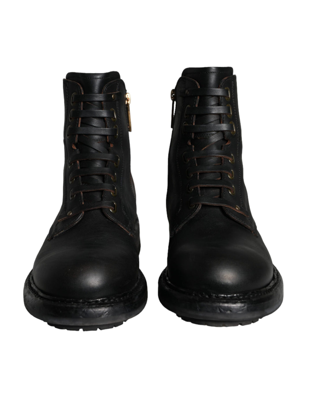 Dolce &amp; Gabbana Sample Sale Dolce &amp; Gabbana Black Lace Up Mid Calf Boots Men Shoes - | Designer outlet