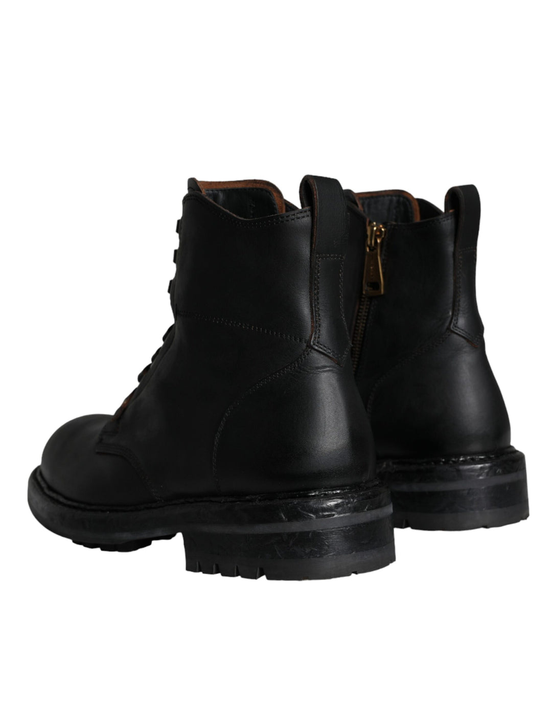Dolce &amp; Gabbana Sample Sale Dolce &amp; Gabbana Black Lace Up Mid Calf Boots Men Shoes - | Designer outlet