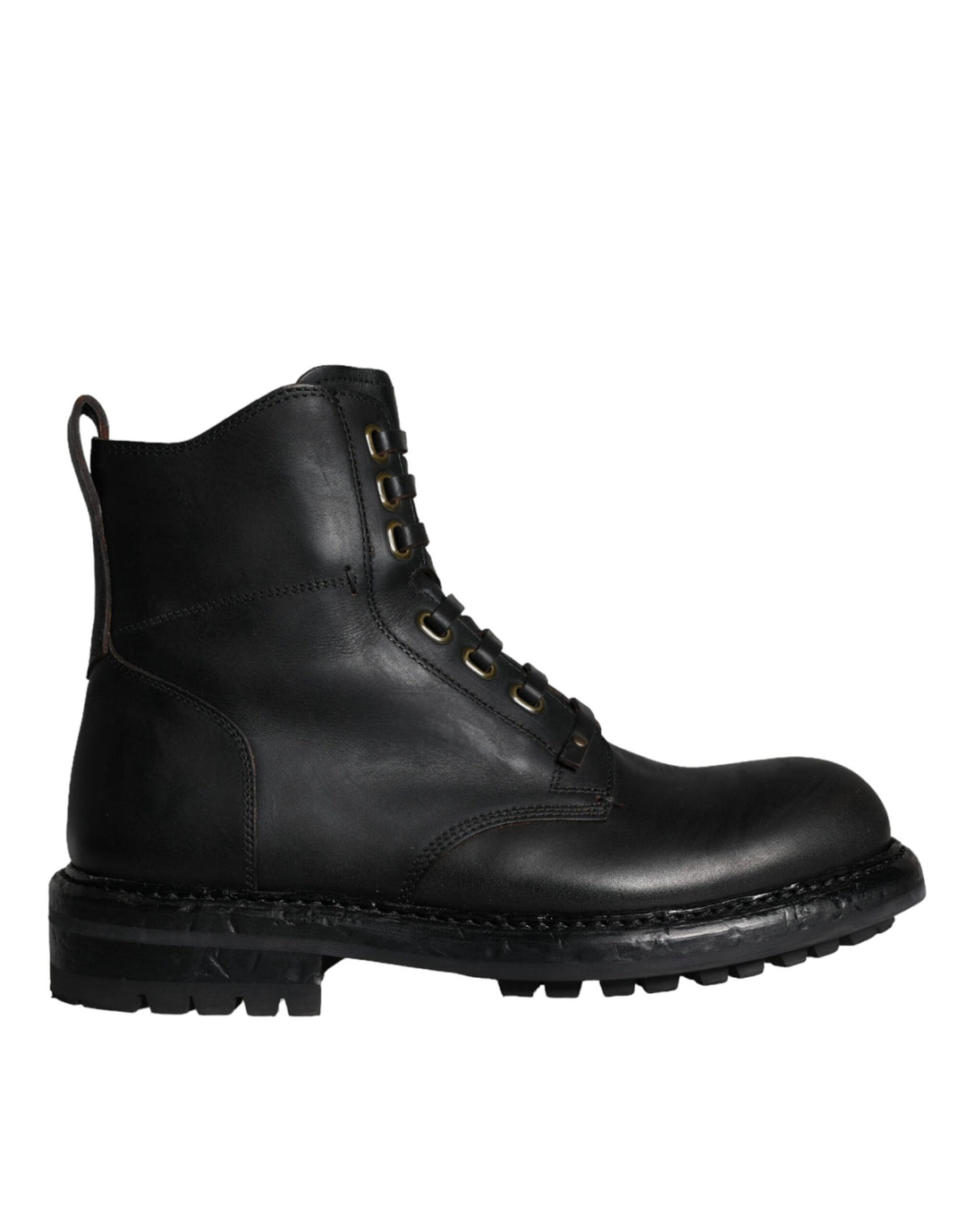Dolce &amp; Gabbana Sample Sale Dolce &amp; Gabbana Black Lace Up Mid Calf Boots Men Shoes - | Designer outlet