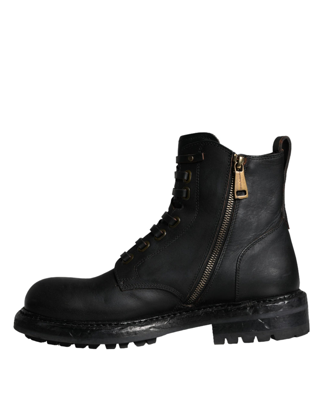 Dolce &amp; Gabbana Sample Sale Dolce &amp; Gabbana Black Lace Up Mid Calf Boots Men Shoes - | Designer outlet