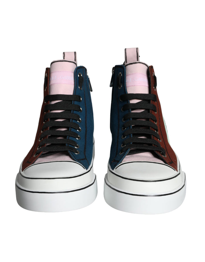 Dolce &amp; Gabbana Sample Sale Dolce &amp; Gabbana Multicolor Patchwork High Top Sneaker Shoes - | Designer outlet