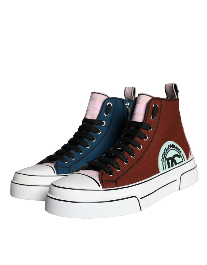 Dolce &amp; Gabbana Sample Sale Dolce &amp; Gabbana Multicolor Patchwork High Top Sneaker Shoes - | Designer outlet